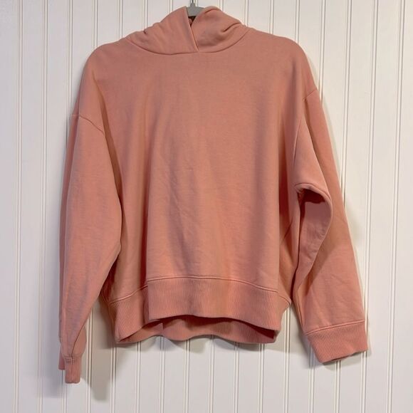 a new day Tops - A New Day Light Pink Athleisure Cropped Hoodie Sweatshirt Women's L Boxy Fit